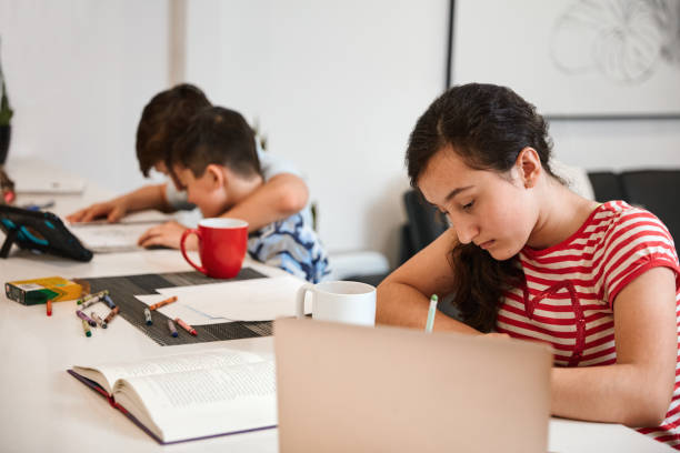 istock Kids Finishing Homework At Home During Coronavirus Lockdown 1249597056