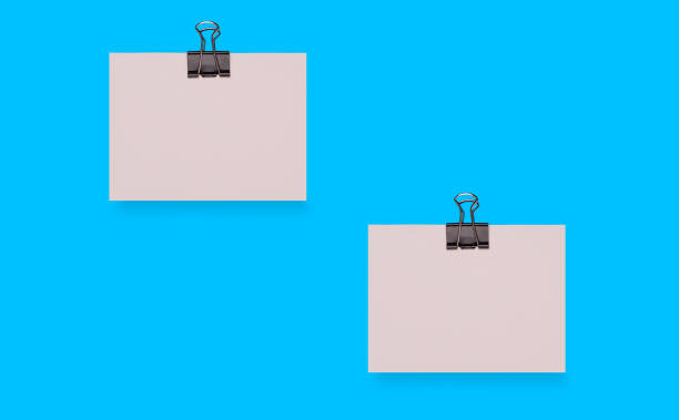 istock Business card mockup concept on light blue background 1249598761