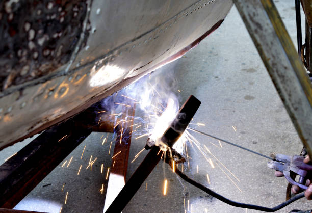istock Welding steel,iron metal platter 1249601353