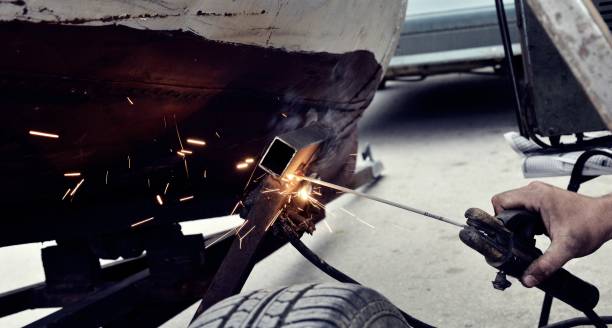istock Welding steel,iron metal platter 1249601358