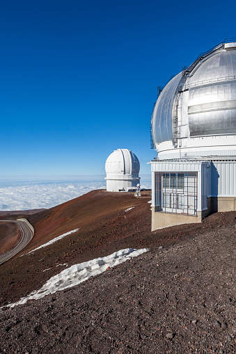 gemini observatory at the top of mauna kea volcano at 4200 metres above sea level on big island, hawaii islands, usa.