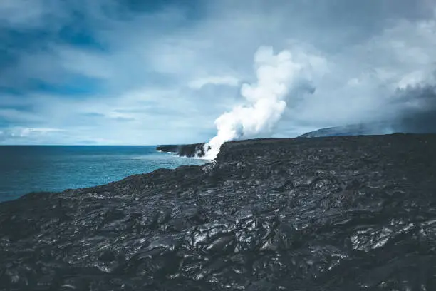 Photo of kilauea volcano erruption, big island, hawaii