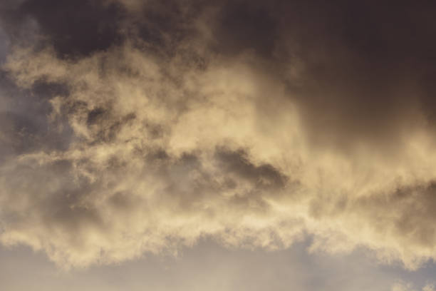 istock Stormy rain big fluffy clouds. Dark sky. Natural scenic abstract background. Weather changes backdrop. Sky filled with voluminous clouds. 1249606240