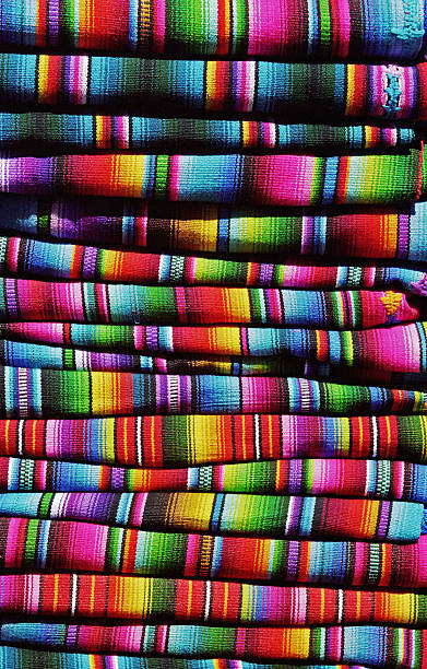 Colorful guatemalan blankets stock photo