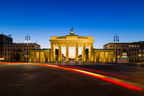 istock Berlin Brandenburg Gate night view 1249609283