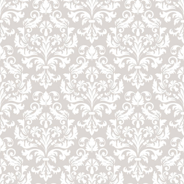 Damask seamless pattern element. Vector classical luxury old fashioned damask ornament, royal victorian seamless texture for wallpapers, textile, wrapping. Vintage exquisite floral baroque template. Damask seamless pattern element. Vector classical luxury old fashioned damask ornament, royal victorian seamless texture for wallpapers, textile, wrapping. Vintage exquisite floral baroque template rococo style stock illustrations