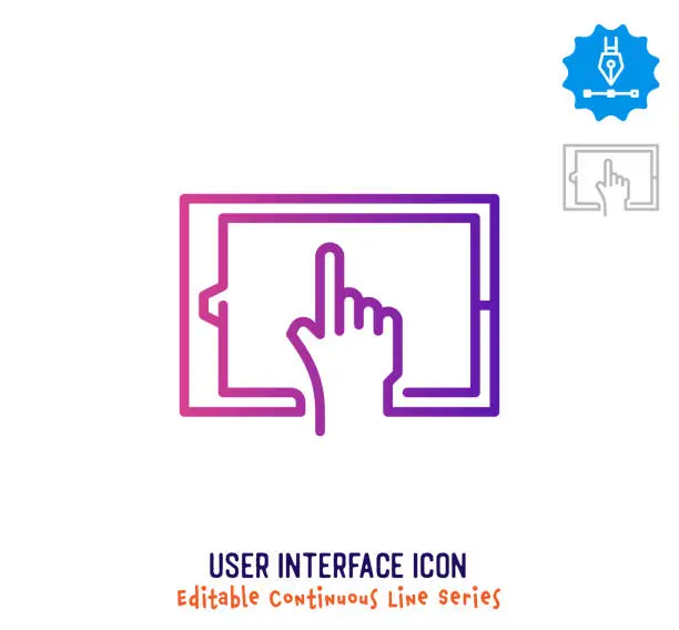 Vector illustration of User Interface Continuous Line Editable Icon
