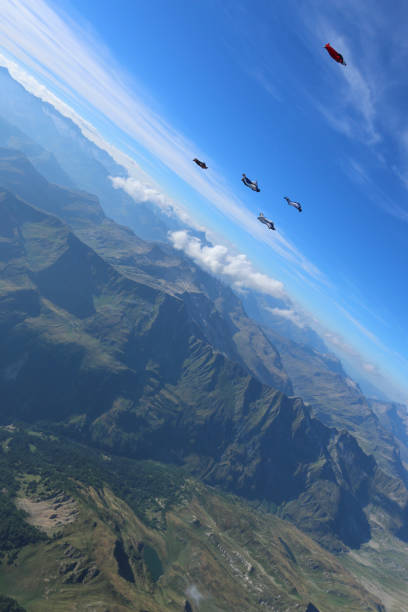 aerial view of mountain range in fog