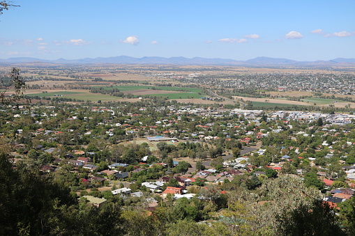 View from Oxley Scenic Lookout to Tamworth in New South Wales Australia