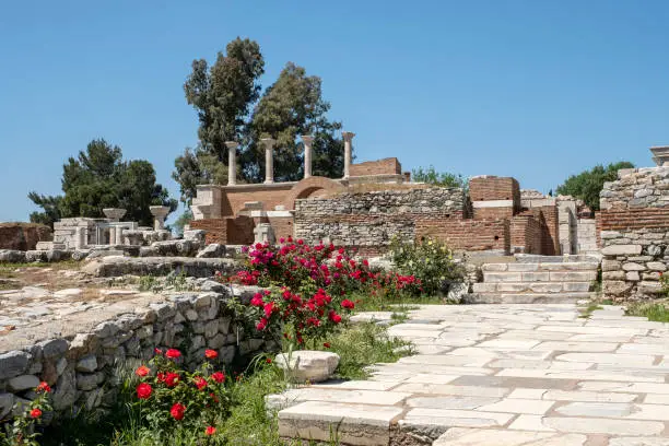 Ruins of the Saint John's basilica in the town of Selcuk near the famous Ephesus ruins in Turkey. It is said that John the Evangelist was burried here.