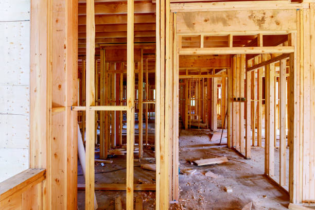 istock Framing beam of new house under construction home framing 1249619208