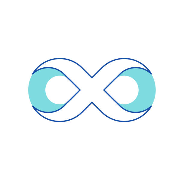 istock Infinity Symbol. Contour in Shape of Number Eight Isolated on White Background. Blue Color Symbolic of Repetition and Unlimited Cyclicity, Design Element in Thickness Style. Linear Vector Illustration 1249621915