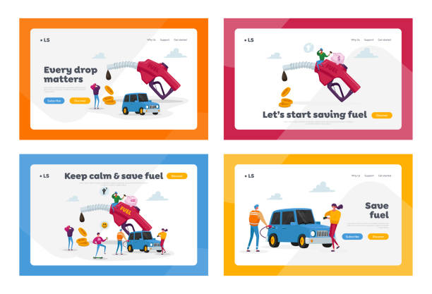 Petrol Economy, Car Refueling on Fuel Station Landing Page Template Set. Tiny Characters around Huge Pumping Gasoline Hose. Oil Filling Service, Automotive Industry. Cartoon People Vector Illustration Petrol Economy, Car Refueling on Fuel Station Landing Page Template Set. Tiny Characters around Huge Pumping Gasoline Hose. Oil Filling Service, Automotive Industry. Cartoon People Vector Illustration gasoline illustrations stock illustrations