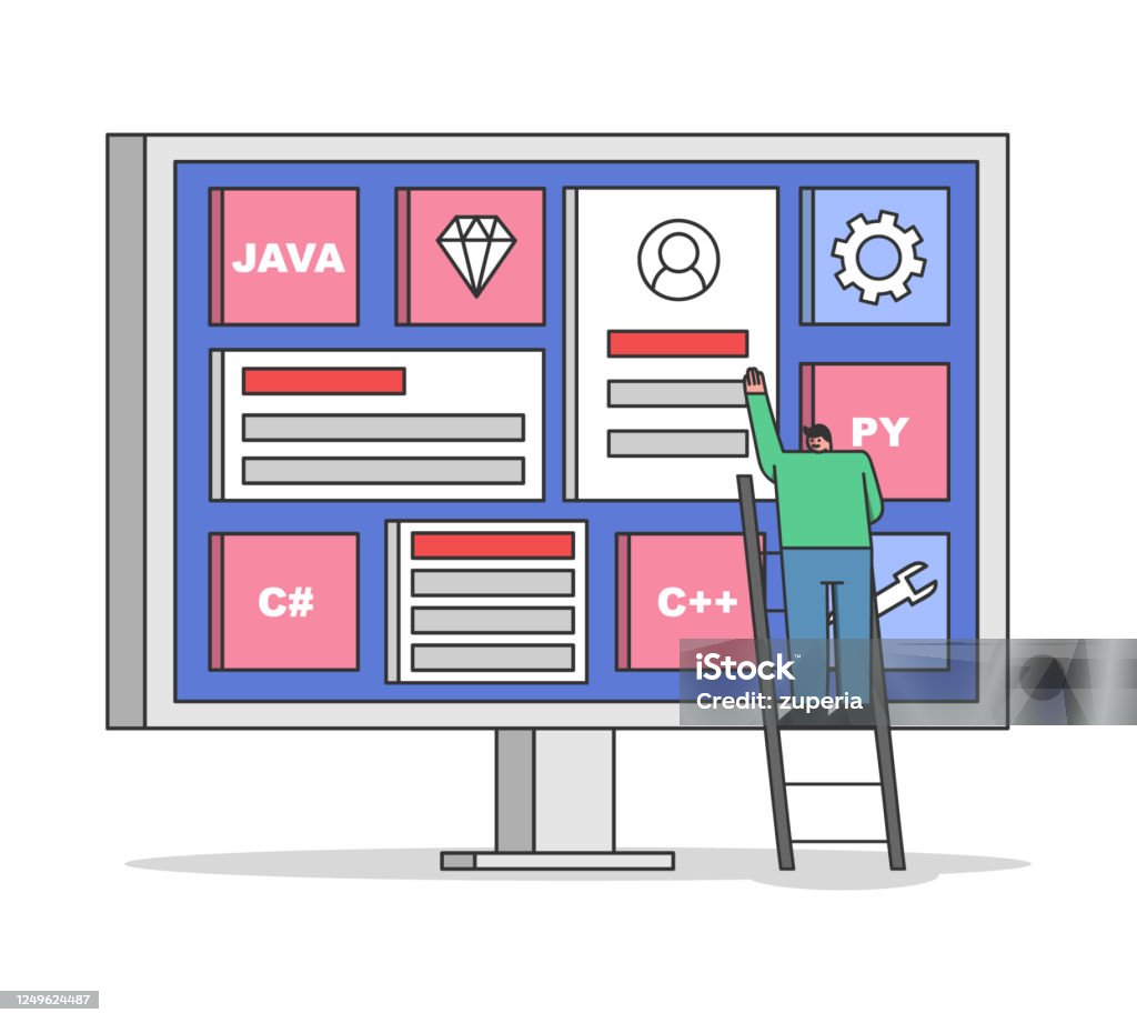 Developer Coding Use Programming Languages To Develop Website Web ...