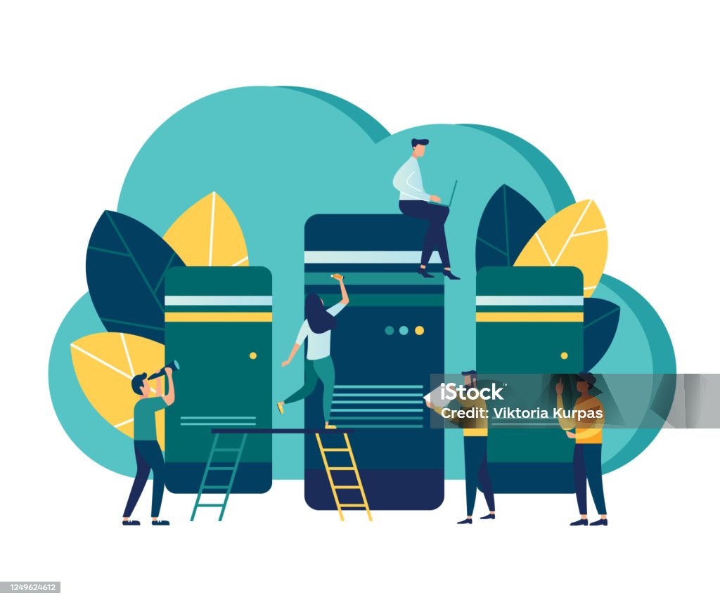 Server Room For Network And Telecommunication Technologies Conceptual ...