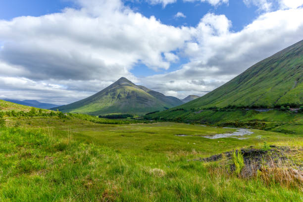 istock A scenic view of a grassy pyramidal Highland Scottish mountain (Beinn Dòbhrain) with grassy slope under a majestic blue sky and some white clouds 1249628656