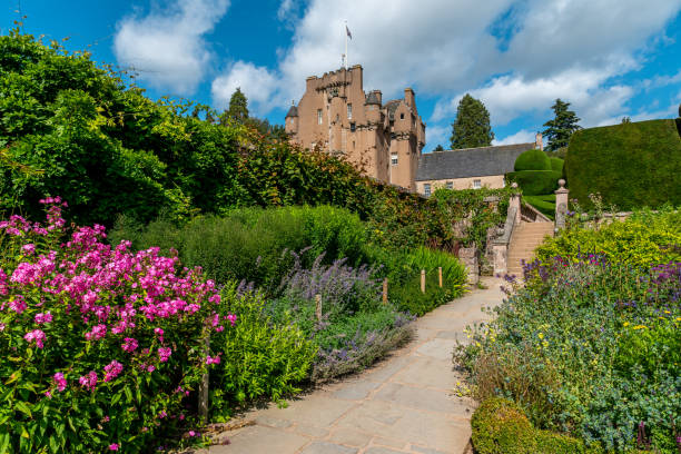 Crathes Castle and Walled Garden stock photo