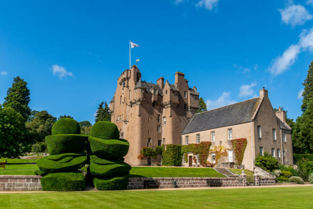 Crathes Castle and Walled Garden stock photo