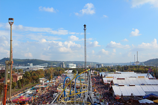 Munich Germany 10 03 2015 - Oktoberfest seen from the top of the Ferris wheel. Munich, Germany.