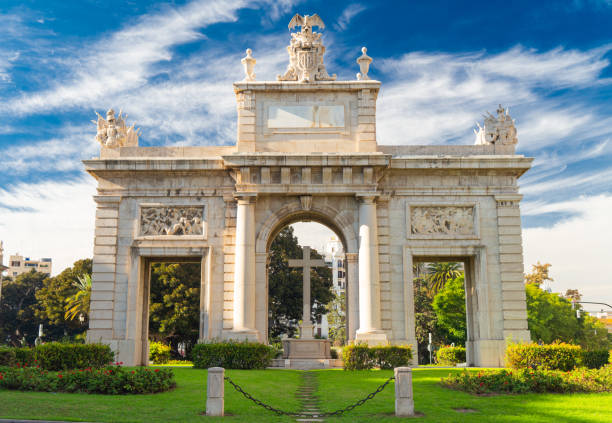 istock Gate of the Sea Square, Valencia, Spain 1249636482