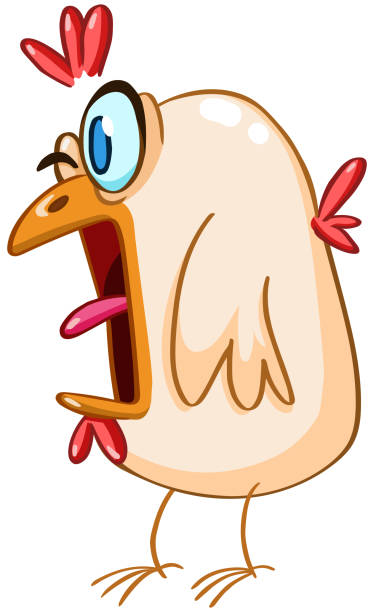 Panicked chicken Funny cartoon crazy panicked chicken crazy chicken stock illustrations