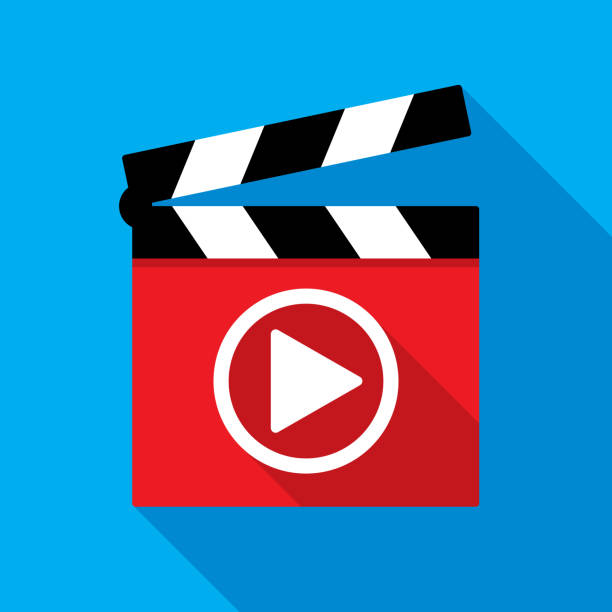 ilustraciones, imágenes clip art, dibujos animados e iconos de stock de botón de reproducción de clapboard 1 - video symbol movie computer icon