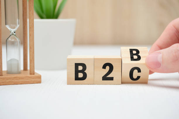 istock Business model concept b2b and b2c on wooden blocks. 1249641715