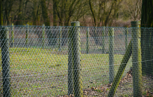 Metallic protection fence around a park in Berlin