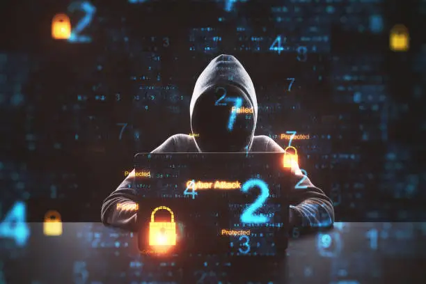 Photo of Cyber attack in process with hacker