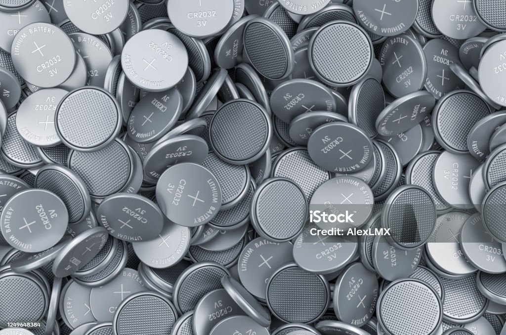 Stacked Button Cell Background From Button Cells 3d Rendering Stock Photo - Download Image ...