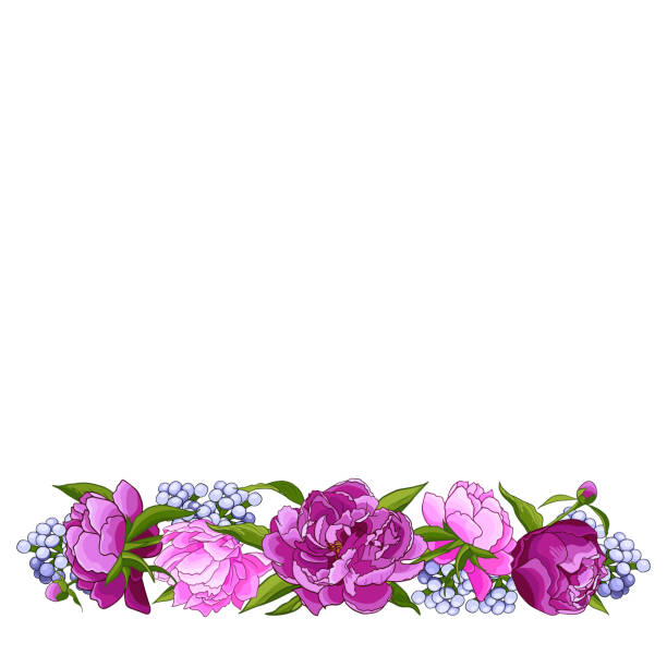 istock Frame with pink pionies, leaves, buds. Flower frame. Floral motif border. Idea for event invitation, greeting card, cover, postcard, poster, banner. Vector 1249667890