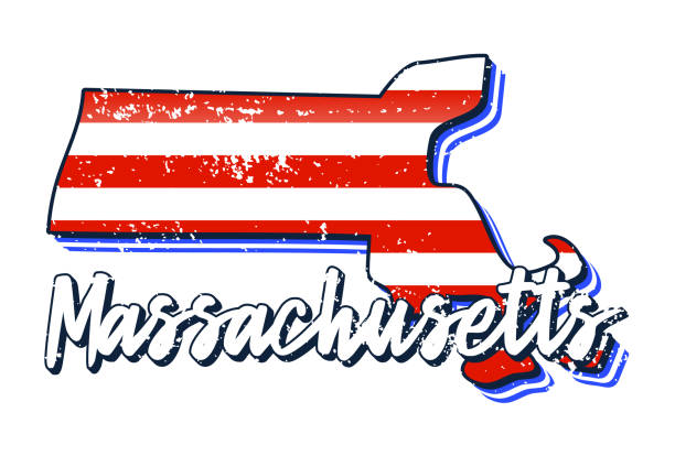 istock American flag in massachusetts state map. Vector grunge style with Typography hand drawn lettering massachusetts on map shaped old grunge vintage American national flag isolated on white background 1249678167