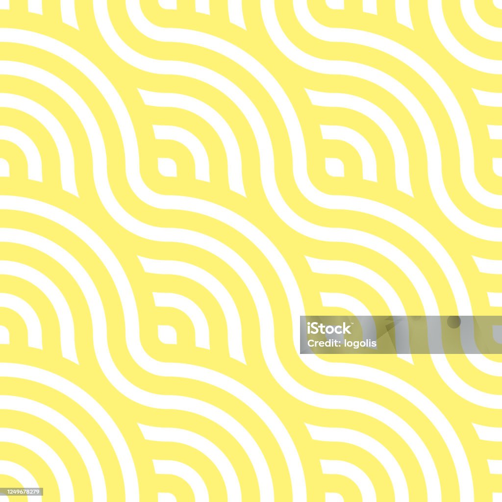 Noodle seamless pattern. Yellow waves. Abstract wavy background. Vector illustration. Pattern stock vector