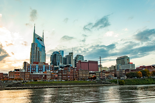 The Nashville skyline sitting on the banks of the Cumberland river
