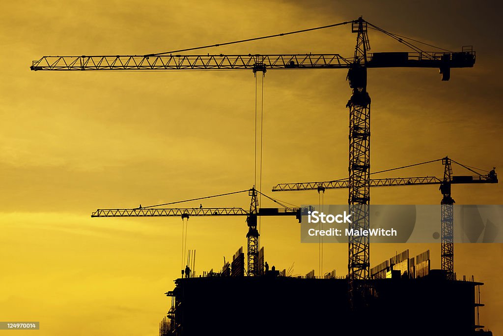 Atardecer en cranes - Foto de stock de Acero libre de derechos