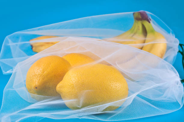 istock Bananas and lemons in the eco bags 1249700239