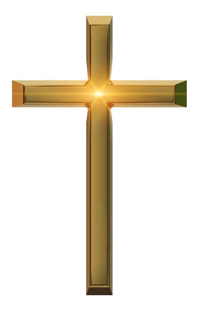 istock cross gold  golden sun beams  isolated for background - 3d rendering 1249701090