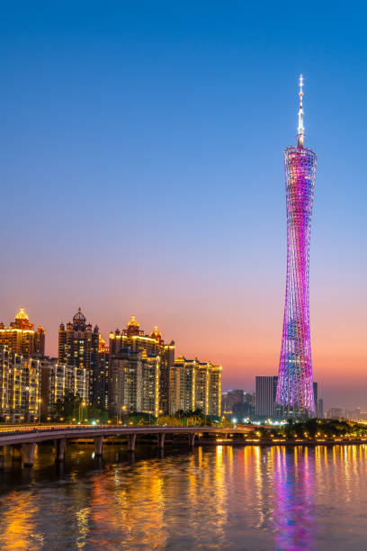 istock Night view of Pearl River in Guangzhou 1249702146