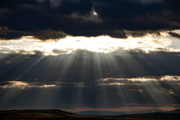 istock dark sky with shine at sunset 1249703016