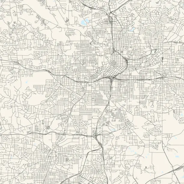 Vector illustration of Atlanta, Georgia Vector Map