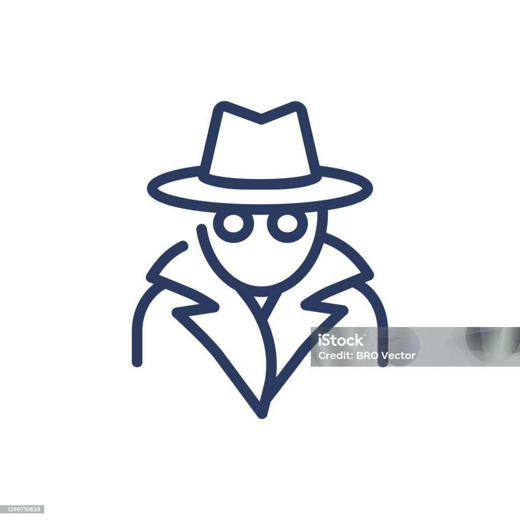 Icono de línea delgada espía - arte vectorial de Ícono libre de derechos Icono de línea delgada espía - arte vectorial de Ícono libre de derechos