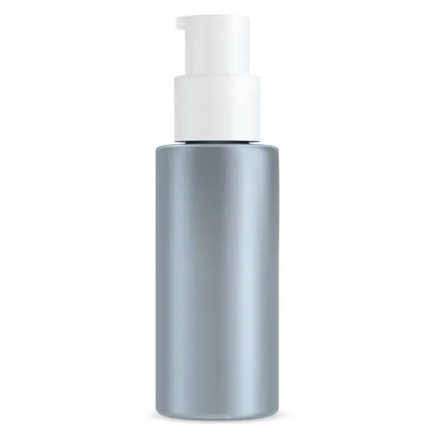 Vector illustration of Moisturizer bottle. Pump dispenser cosmetic lotion