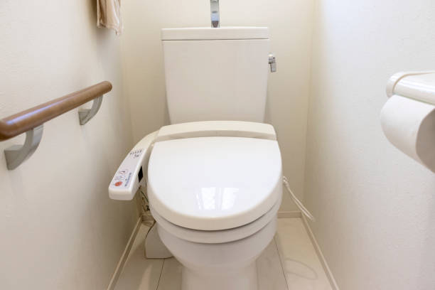 Flushing toilet in private room Flushing toilet in private room japanese toilet stock pictures, royalty-free photos & images