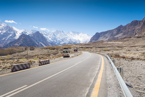 View on the new silk road National Highway 35 or China-Pakistan Friendship Highway.