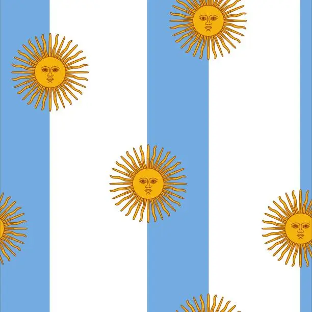 Vector illustration of Seamless pattern on the theme of Independence Day in Argentina on June 9.