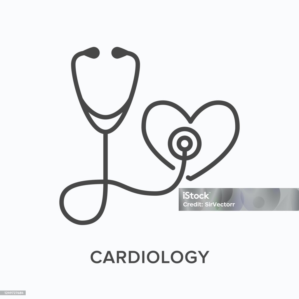 Ống Nghe Với Biểu Tượng Đường Phẳng Tim Vector Phác Thảo Minh Họa ...