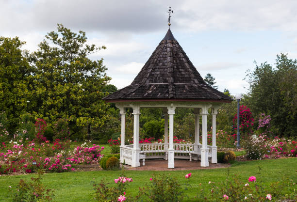 istock Gazebo in Rose garden 1249727917