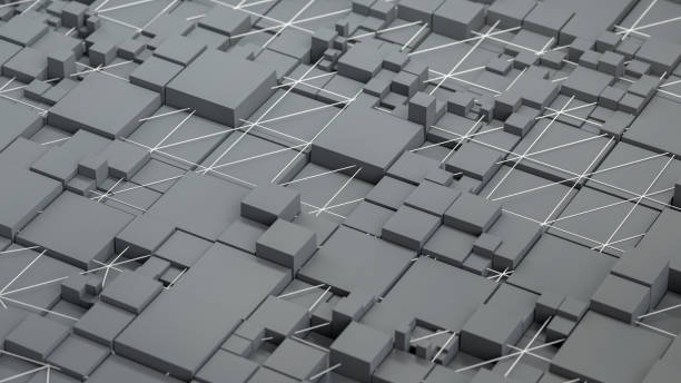 istock 3D abstract cube blocks, geometric shapes, futuristic technology background 1249729047