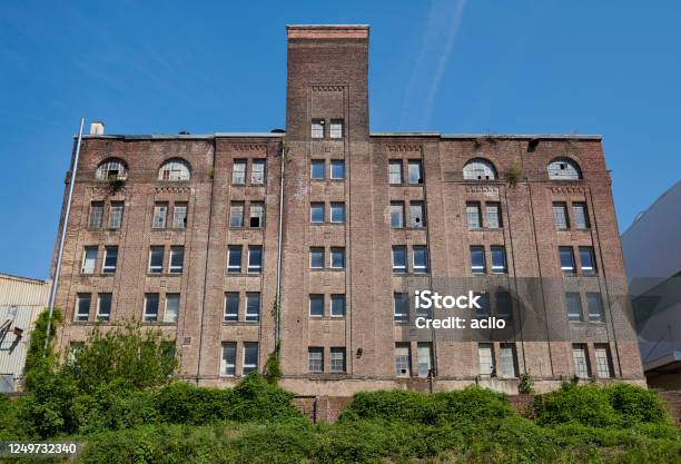 Abandoned Industrial Building Stock Photo - Download Image Now - Abandoned Place, Front View, Abandoned