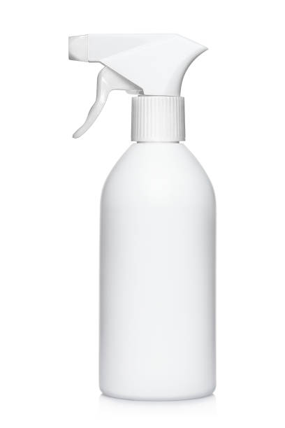 garrafa de spray plástico em branco - chemical bottle cap chores - fotografias e filmes do acervo